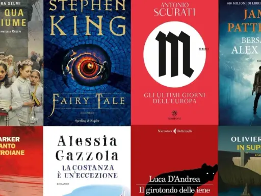 Copertine di libri: "La costanza è un'eccezione" di Alessia Gazzola, "Fairy Tale" di Stephen King, "Al di qua del fiume" di Alessandra Selmi, "Bersaglio Alex Cross" di James Patterson e altri.