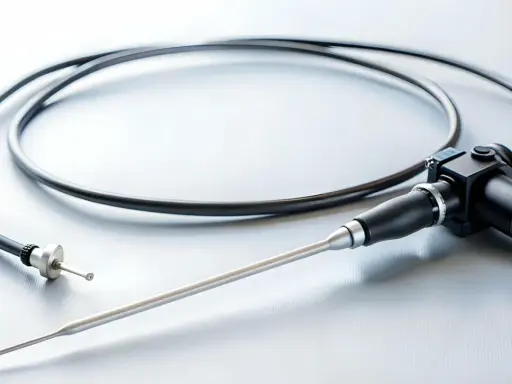 Cystoskopia przygotowanie: nowoczesny cystoskop z kablem i końcówką do diagnostyki.