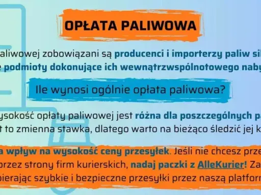Opłata paliwowa wpływa na ceny przesyłek. Z AlleKurier oszczędzasz nawet 70%, nadając paczki szybko i bezpiecznie.