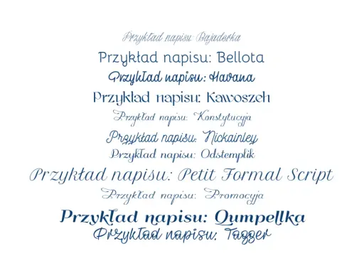 Przykłady napisów z polskimi znakami w różnych stylach, idealne do Word. Znajdź najładniejsze czcionki z polskimi znakami.