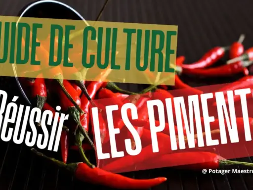 Guide de culture : réussir les piments. Une image qui met en avant la culture piment avec des piments rouges vifs.