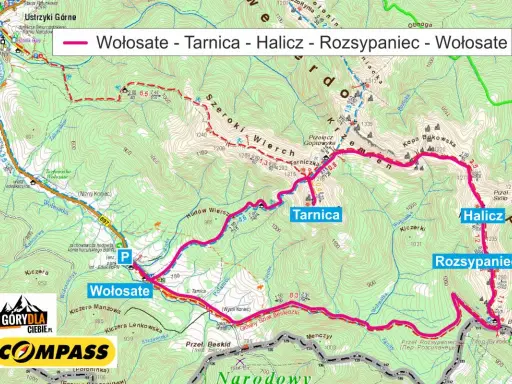 Trasa Wołosate - Tarnica - Halicz - Rozsypaniec - Wołosate. Mapa szlaków Bieszczad. Ile się idzie?