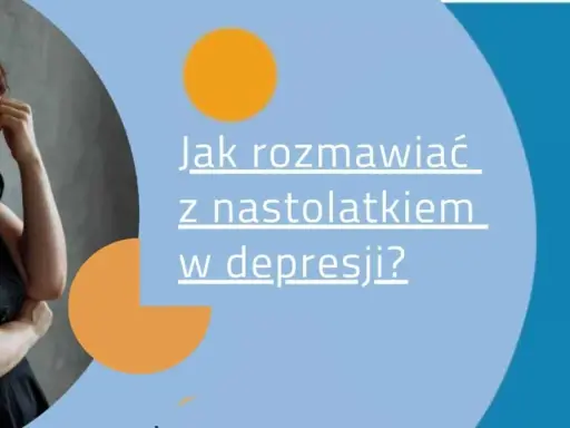 Kobieta z ręką na czole, obok tekst: Jak rozmawiać z nastolatkiem w depresji?