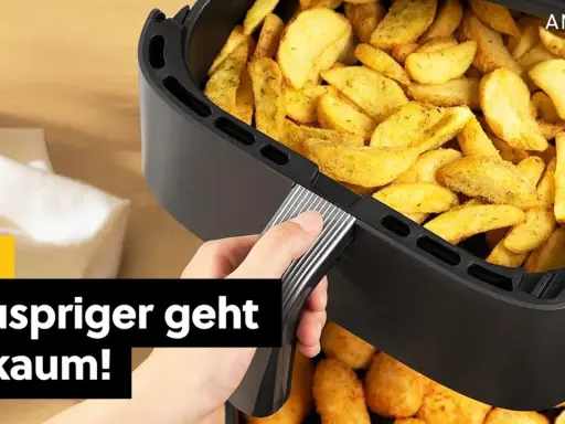 Knusprige Kartoffelspalten aus dem Airfryer. So einfach funktioniert ein Airfryer für leckere Snacks.
