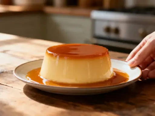 Un délicieux crème caramel, prêt à être dégusté. Une recette simple pour un dessert parfait.