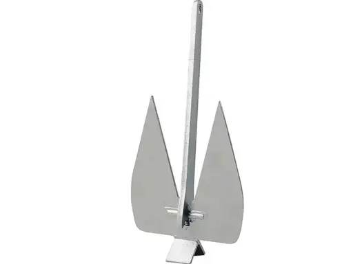 Une ancre de bateau argentée, symbole de stabilité et de sécurité. Son ancre signification est profonde, représentant la permanence.