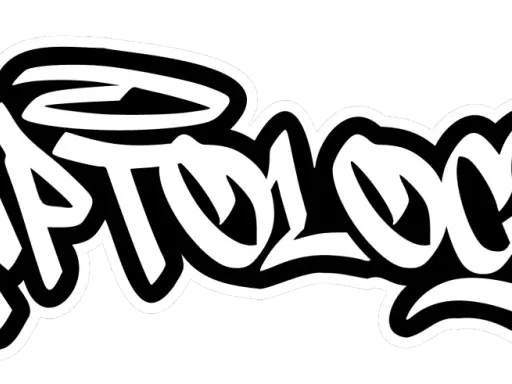 White graffiti-style lettering spelling "RAPTOLOGY" on a black background, showcasing how graffiti has changed over time with its bold, stylized forms.