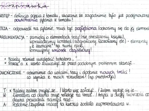 Struktura rozprawki: wstęp, teza, argumentacja, zakończenie. Pomocne przy tworzeniu własnych opinion essay topics.