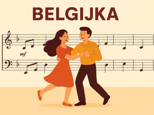 Para szybka nauka tańca na imprezę, tańczy do muzyki zapisanej na pięciolinii.