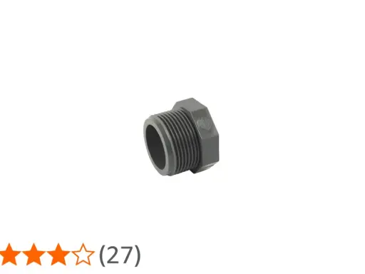 Un bouchon PVC male avec filetage, idéal pour vos installations de plomberie.