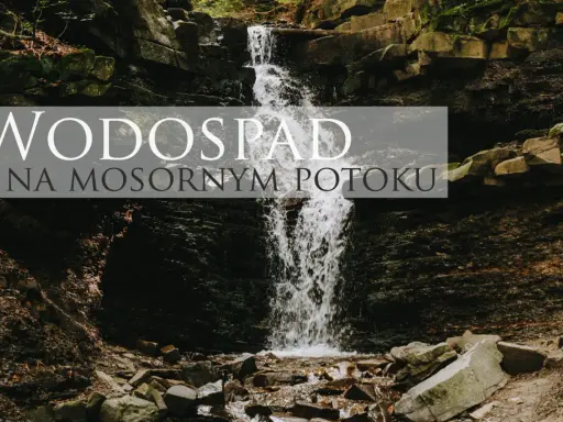 Wodospad na Mosornym Potoku, kaskada wody spływająca po skalistym zboczu w otoczeniu zieleni.