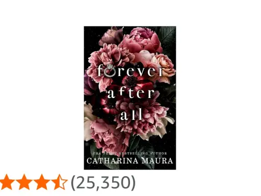 Okładka książki "Forever After All" z bukietem różowych kwiatów i pierścionkiem zaręczynowym.