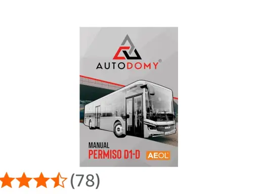 Manual para obtener el carnet D de autobús, con imagen de un bus MAN y logo de AUTODOMY.