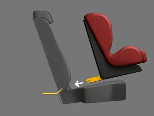 Asiento de coche con sistema de anclaje alternativo al Isofix. Muestra cómo asegurar una silla infantil si mi coche no tiene Isofix.