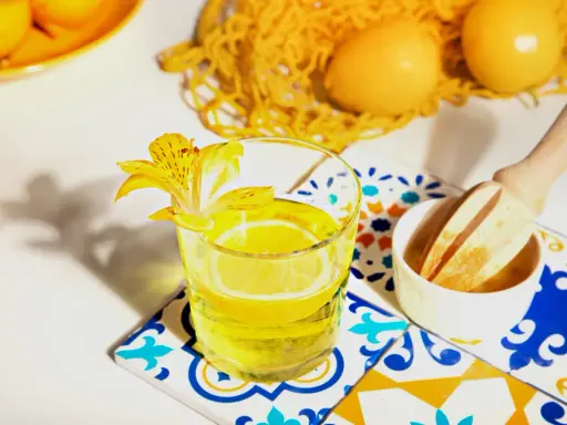 Orzeźwiający napój z cytryną i kwiatem, idealny do podania z limoncello.