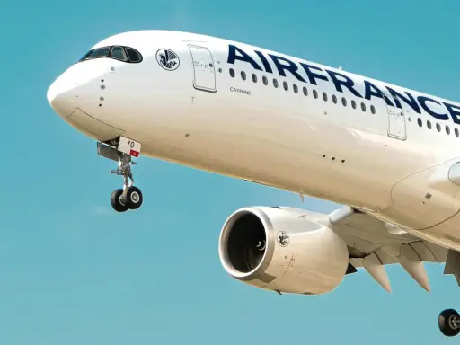 Samolot Air France w locie. Sprawdź wymiary bagażu przed podróżą!