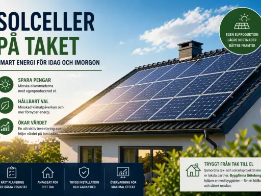 Solceller på garagetaket ger smart energi för idag och imorgon. Spara pengar, gör ett hållbart val och öka värdet på din bostad.