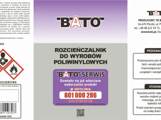 Rozcieńczalnik do wyrobów poliwinylowych BATO. Dowiedz się, czym rozcieńczyć farbę do metalu, aby uzyskać idealną lepkość roboczą.