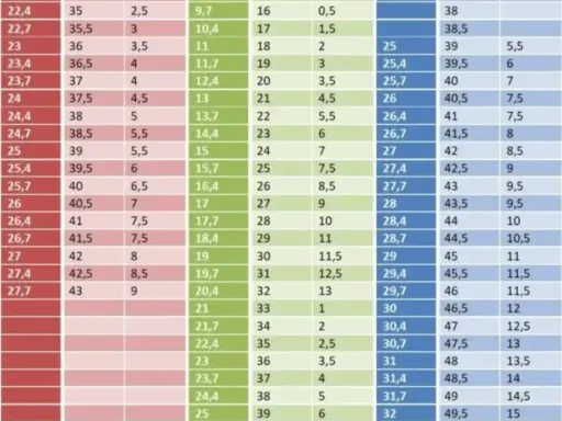 Rozmiar 11 US na EU: Przelicznik Męski, Damski, Dziecięcy
