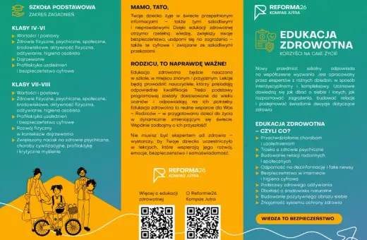 Edukacja zdrowotna program dla szkół podstawowych: wartości, profilaktyka, bezpieczeństwo cyfrowe. Dzieci uczą się dbać o siebie i innych.