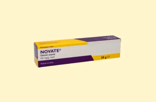 Opakowanie maści NOVATE z propionianem klobetazolu, 0.5 mg/g, 30 g.