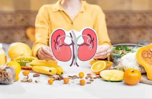 Zdrowa dieta przy wielotorbielowatości nerek: owoce, warzywa, orzechy i nasiona wspierają zdrowe nerki.