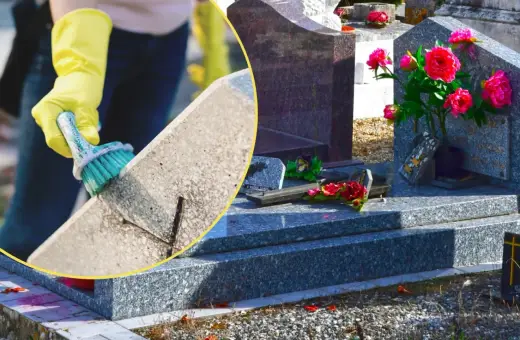 Czyszczenie nagrobka z granitu. Jak nabłyszczyć granit, by wyglądał jak nowy? Szczotka i środek do czyszczenia pomogą przywrócić blask.