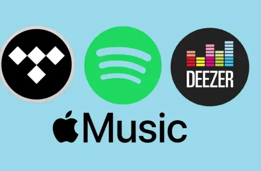 Loga Tidal, Spotify, Deezer i Apple Music. Wybierz swoją ulubioną platformę do tworzenia playlisty muzycznej.