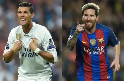 Ronaldo w bieli i Messi w barwach Barcelony. Kto jest lepszy Messi czy Ronaldo? Dyskusja trwa!