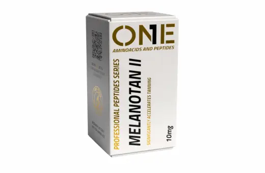 Opakowanie Melanotan II, 10mg. Informacje o produkcie i ostrzeżenia o potencjalnych melanotan 2 skutki uboczne.