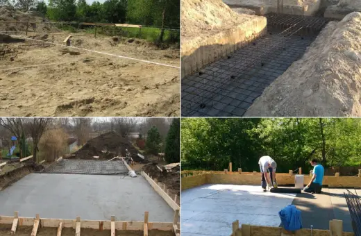 Budowa fundamentów krok po kroku: wykop, zbrojenie, betonowanie i izolacja.
