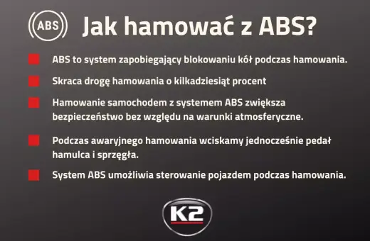 Jak hamować z ABS? System ABS w samochodzie zapobiega blokowaniu kół, skraca drogę hamowania i zwiększa bezpieczeństwo.