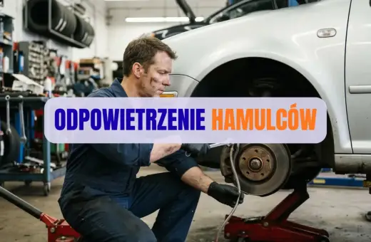 Mechanik odpowietrza hamulce z ABS w warsztacie, dbając o bezpieczeństwo na drodze.