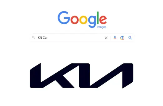Wyszukiwanie w Google Images: "KN Car" ukazuje nowe logo Kia.