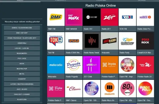 Radio Polska Online: RMF FM, Radio Złote Przeboje i inne polskie stacje. Znajdź swoje ulubione radio polskie przeboje!