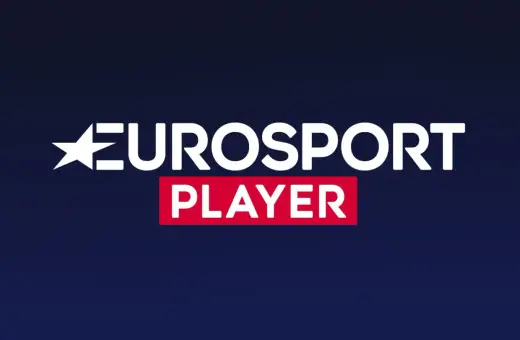 Logo Eurosport Player. Oglądaj ulubione sporty na żywo i na żądanie.