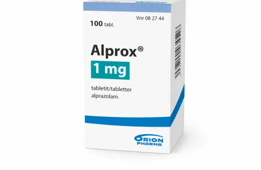 Opakowanie leku Alprox 1 mg zawierające 100 tabletek.
