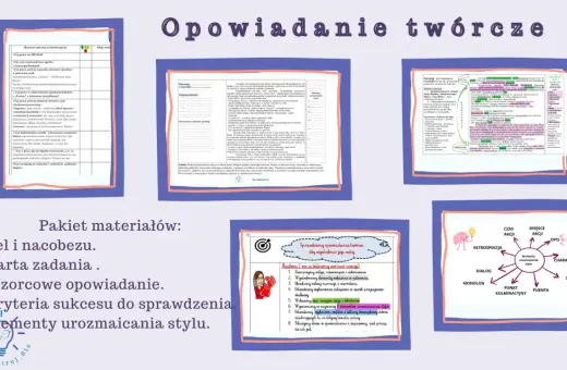 Kryteria sukcesu do sprawdzenia opowiadania twórczego zawierają elementy opowiadania, takie jak narracja, bohaterowie i fabuła.