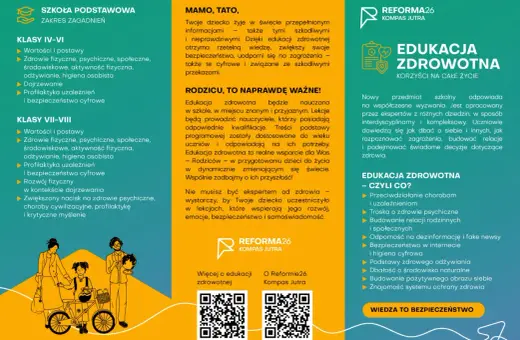 Edukacja zdrowotna program dla szkół podstawowych: wartości, profilaktyka, bezpieczeństwo cyfrowe. Dzieci uczą się dbać o siebie i innych.
