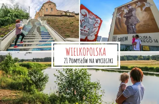 Wielkopolska: fajne miejsca w wielkopolsce na weekend. Kolorowe schody, murale, jezioro i rodziny cieszące się przyrodą.