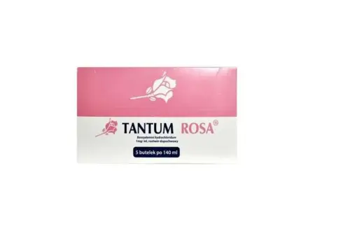 Tantum Rosa, roztwór dopochwowy, 5 butelek po 140 ml. Pomoc po porodzie.