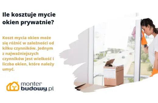 Ile kosztuje mycie okien? Cena zależy od wielkości i liczby szyb. Kobieta w pomarańczowych rękawicach myje okno.