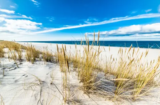 Piasek, trawy morskie i błękitne niebo nad Bałtykiem – to jedne z najpiękniejszych plaż w Polsce.