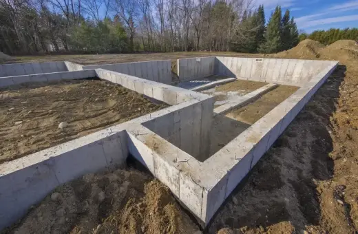 Betonowe fundamenty domu na 100m2. Rozpoczęcie budowy, koszt fundamentów to kluczowy etap.