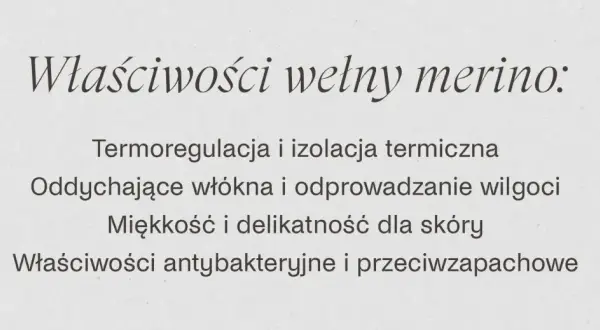 Właściwości wełny merino: termoregulacja, oddychalność, miękkość, antybakteryjność. Poznaj zalety i wady tej wyjątkowej wełny.