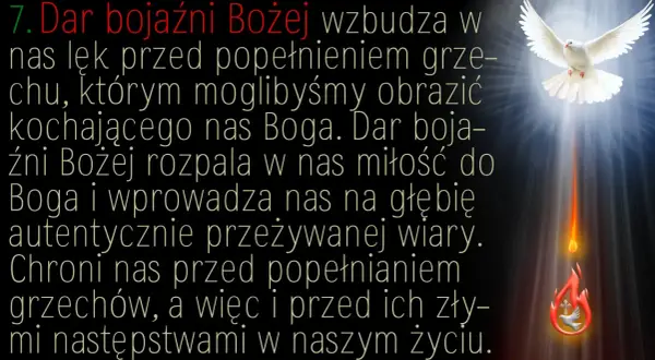 Biały gołąb z rozpostartymi skrzydłami, symbol Ducha Świętego, zstępuje w promieniach światła. Tekst nawiązuje do Psalmu 112.