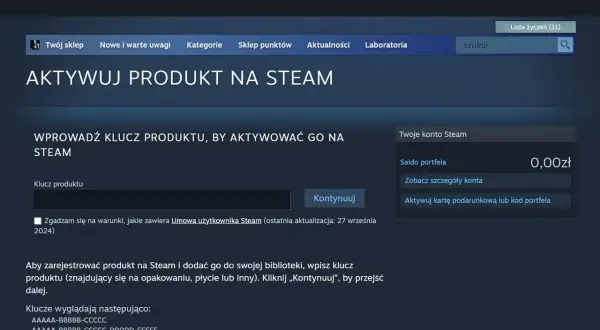 Jak aktywować kartę podarunkową Steam i uniknąć problemów z kodem