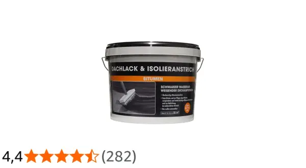 Eimer Dachlack & Isolieranstrich Bitumen. Schwarzer, wasserabweisender Deckanstrich für den Außenbereich. Kurze mem dachlack trocknungszeit.