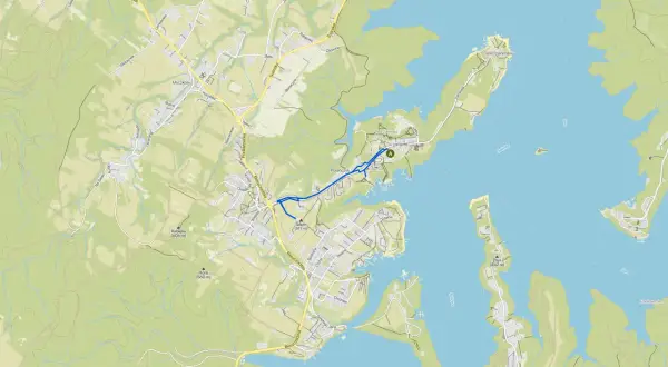 Mapa z zaznaczonymi solina szlaki piesze w okolicy Polańczyka i Jeziora Solińskiego.