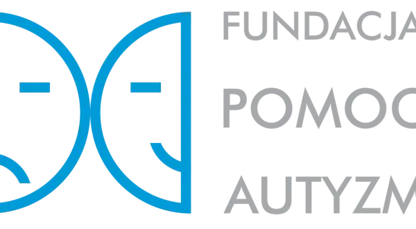 Logo Fundacji Pomoc Autyzm: dwie stylizowane głowy, tekst "FUNDACJA POMOC AUTYZM".